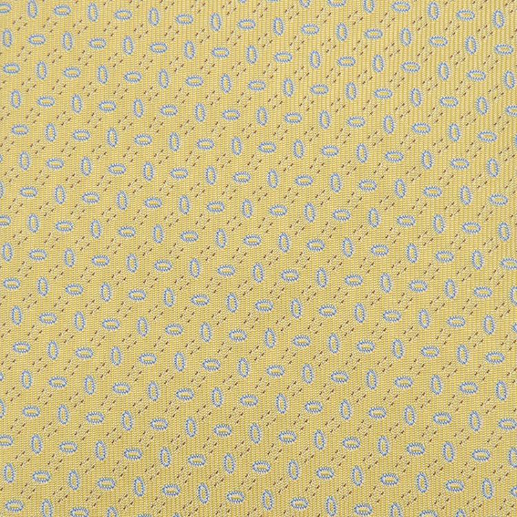 Pre Owned Hermes Yellow Silk Printed Tie 