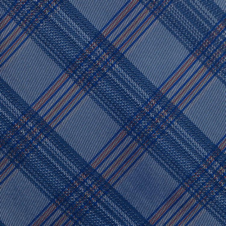 Pre Owned Hermes Blue Silk Check Tie