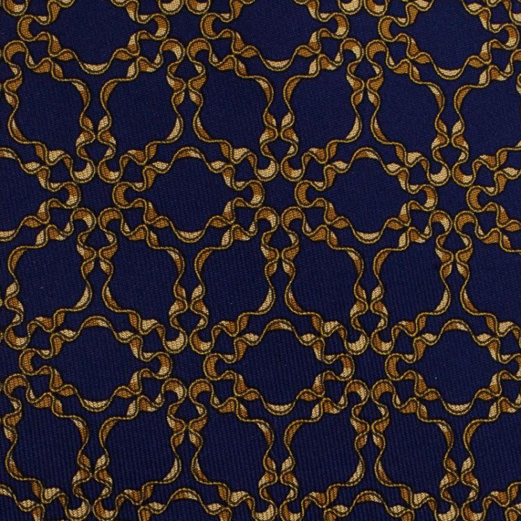 Pre Owned Hermes Blue and Yellow Printed Silk Tie