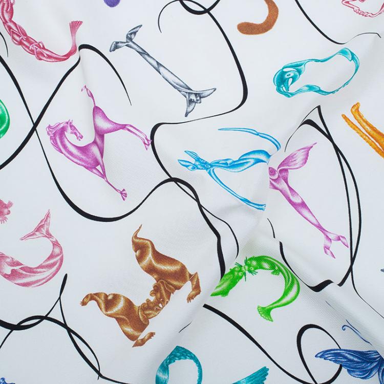 Pre Owned Hermes Multicolor Silk Faune Lettrée Pocket Square  