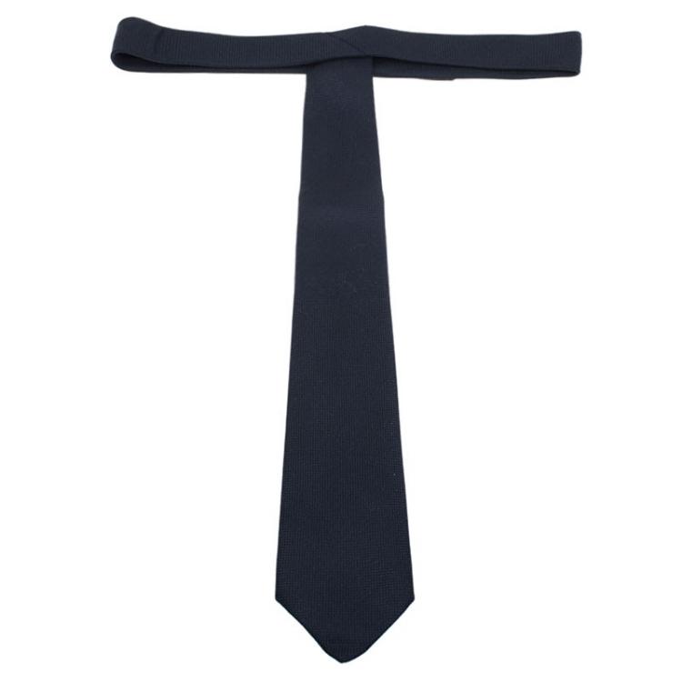 Hermes Black Silk Tie