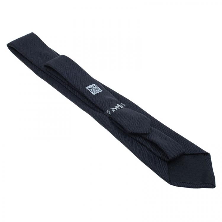 Hermes Black Silk Tie