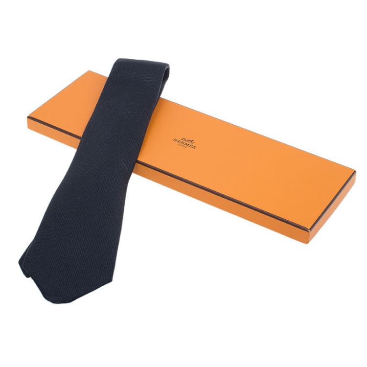 Hermes Black Silk Tie