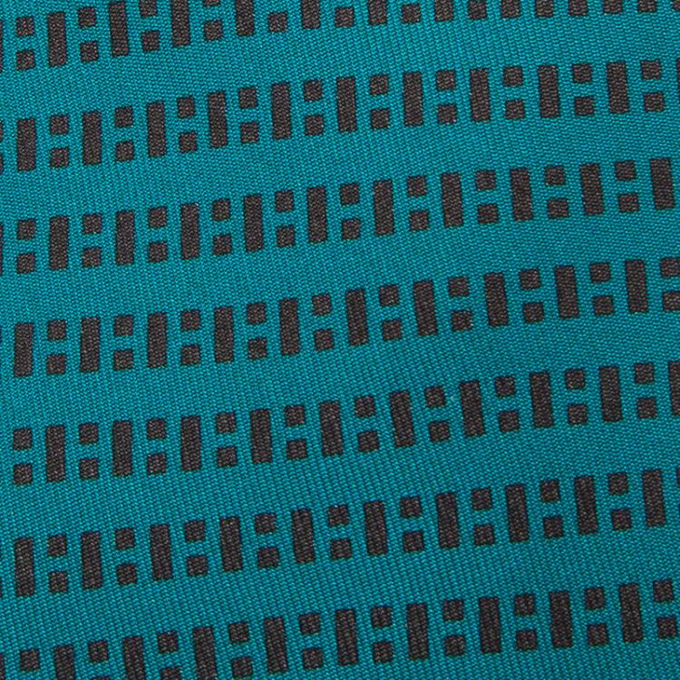 Pre Owned Hermes Blue Printed Silk Skinny Tie 