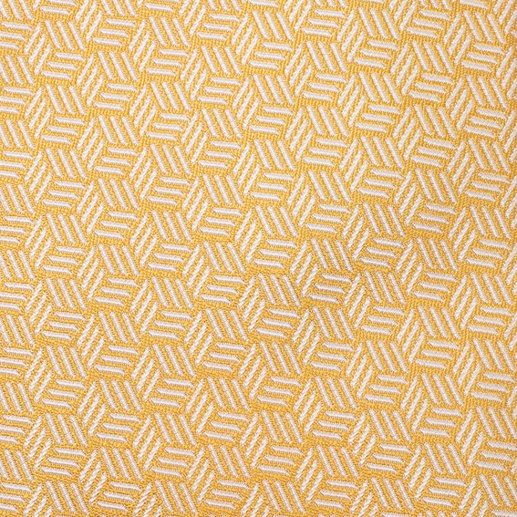 Pre Owned Hermes Yellow Silk Printed Tie 