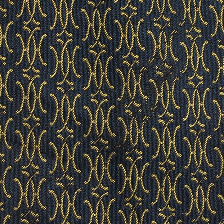Pre Owned Hermes Yellow and Blue Woven Silk Tie