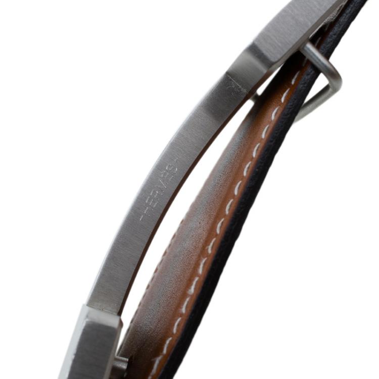 Pre Owned Hermes Brown Leather H Buckle Belt Size 90 CM