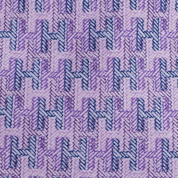 مملوكة مسبقًا Hermes Purple H Logo Woven Silk Tie