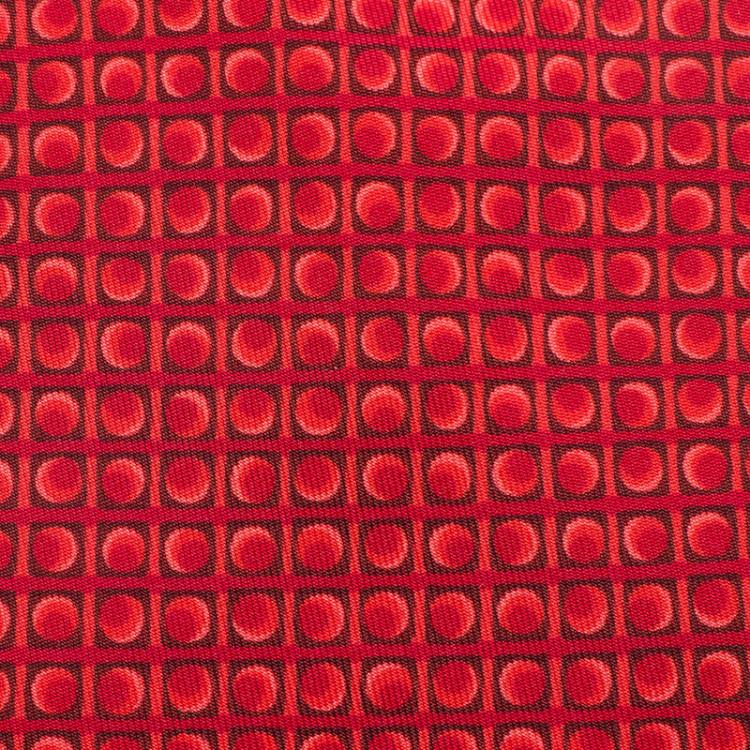 Pre Owned Hermes Red Printed Silk Tie
