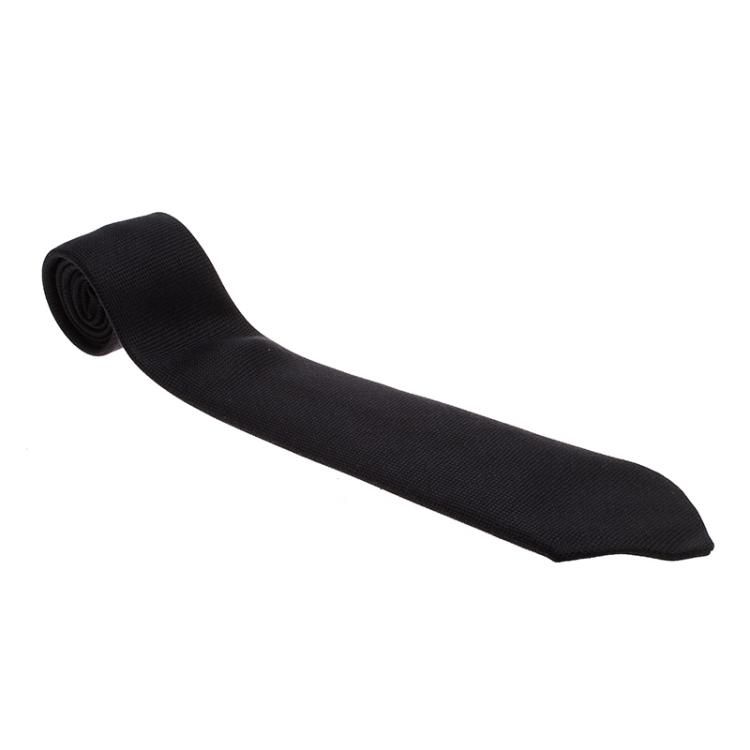 مملوكة مسبقًا Hermes Black Silk Tie