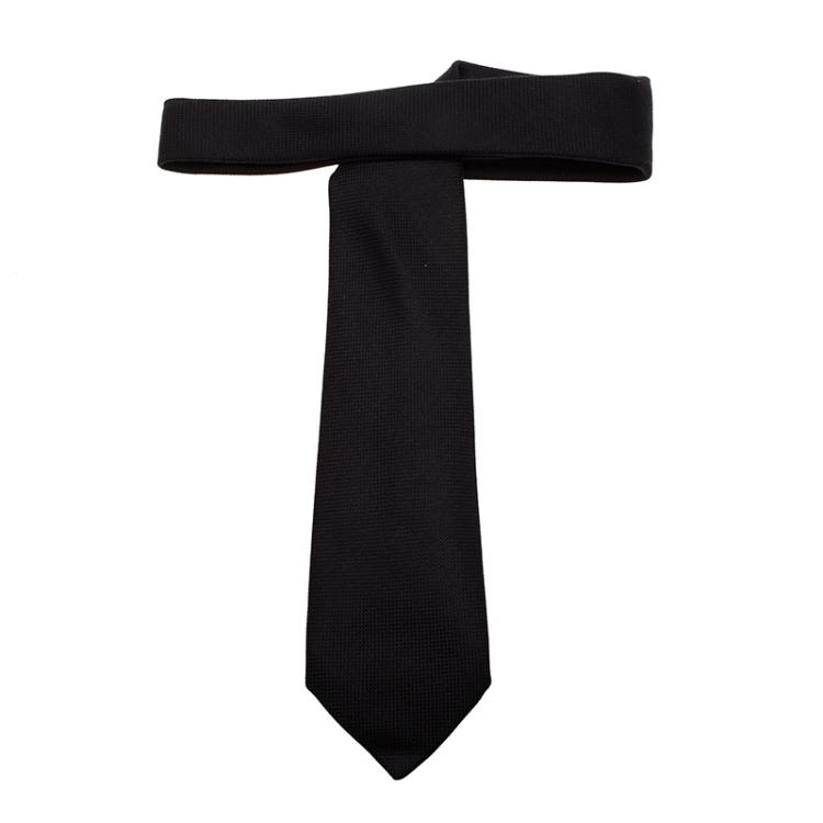 مملوكة مسبقًا Hermes Black Silk Tie