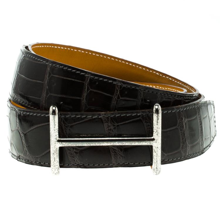Dark Brown Porosus Crocodile Back Belt – Elliot Rhodes Ltd