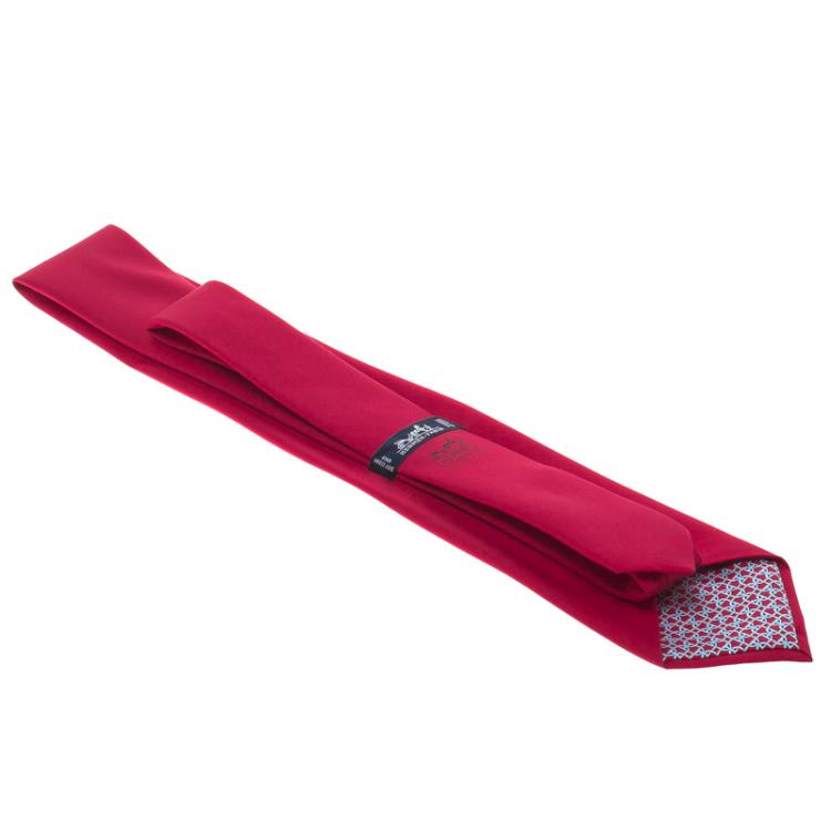 Pre Owned Hermes Red Silk Tie