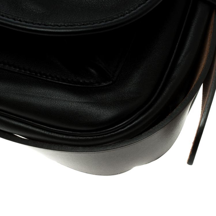 Pre Owned Hermes Black Box Calf Leather Barda Messenger Bag