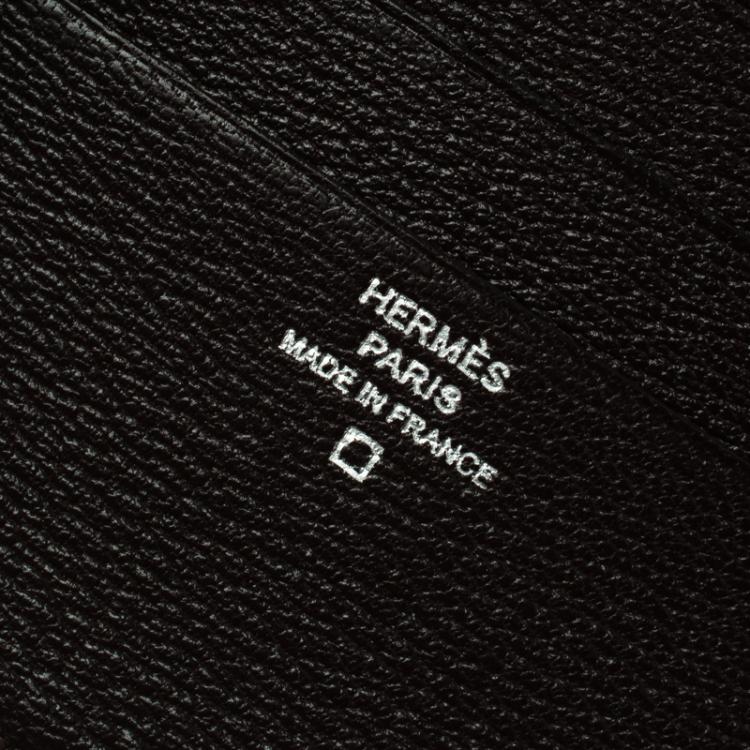 Pre Owned Hermes Dark Brown Alligator Bi Fold Wallet