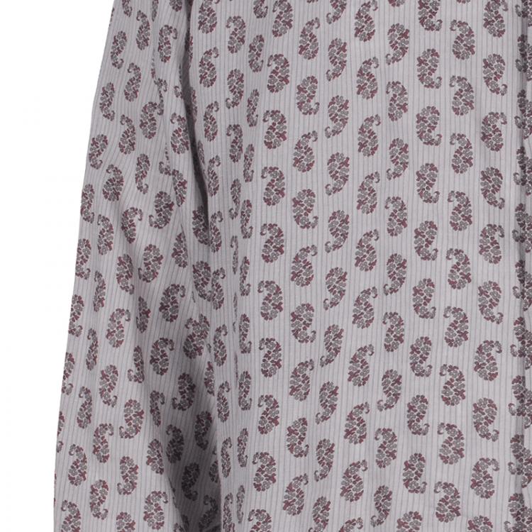Pre Owned Hermes Men's Beige Printed Shirt L