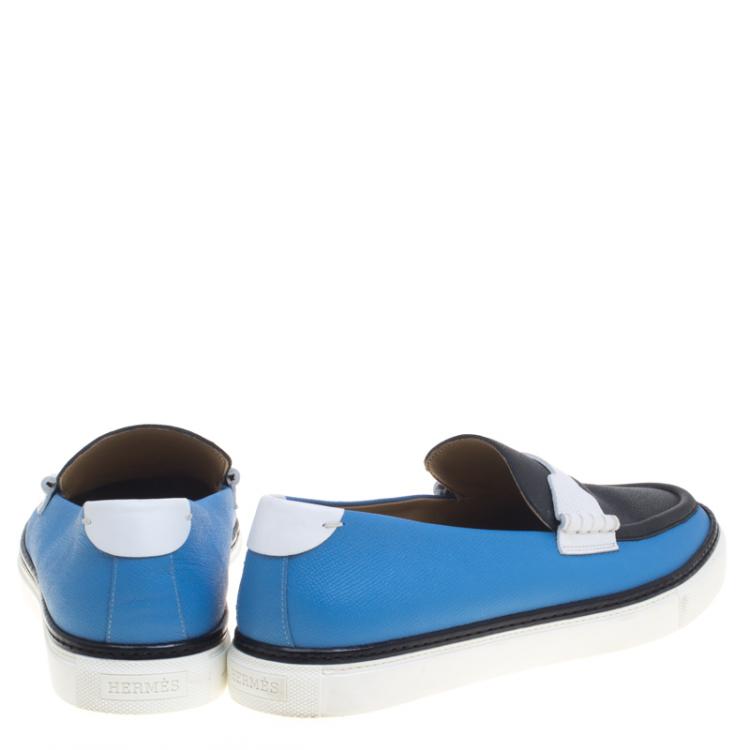 Pre Owned Hermes Multicolor Leather Loafers Size 43
