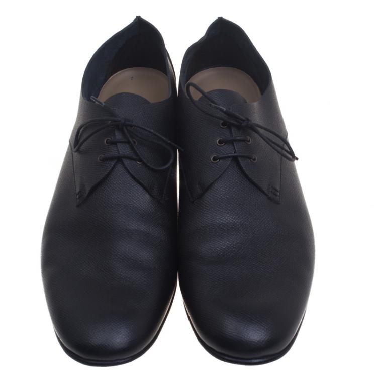 Pre Owned Hermes Black Leather Kent Derby Size 44