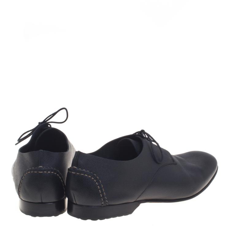 Pre Owned Hermes Black Leather Kent Derby Size 44