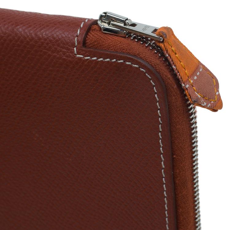 Pre Owned Hermes Brown Leather Silky daily Globe-Trotter Agenda