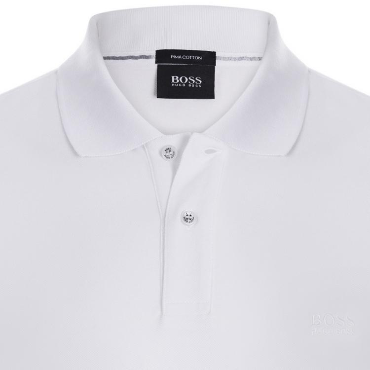 Pre Owned Boss by Hugo Boss White Pima Cotton Short Sleeve Polo Shirt L