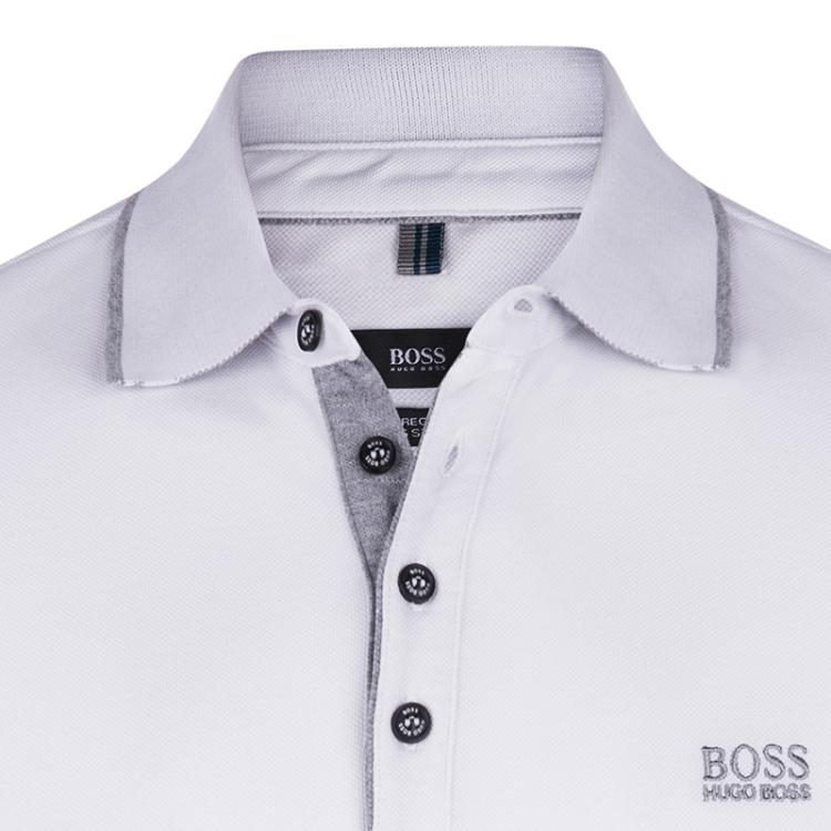 Pre Owned Boss by Hugo Boss White Cotton Logo Short Sleeve Polo Shirt XL