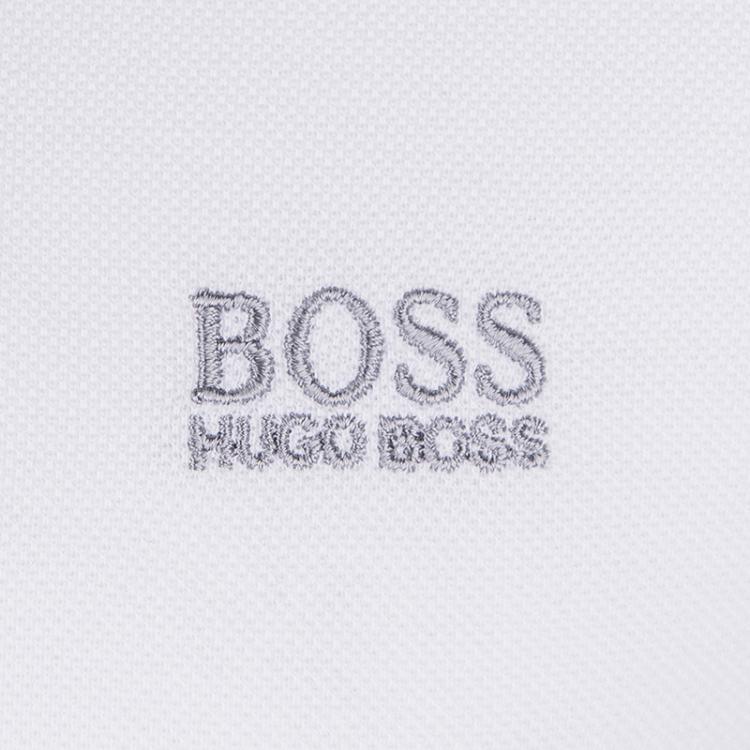 Pre Owned Boss by Hugo Boss White Cotton Logo Short Sleeve Polo Shirt XL
