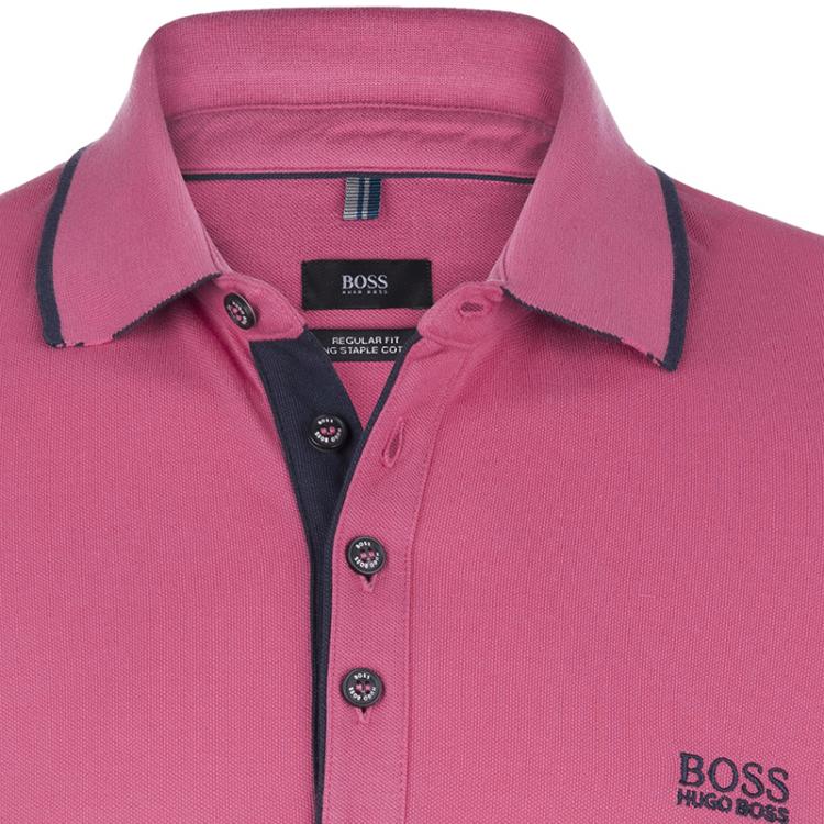 Pre Owned Boss by Hugo Boss Pink Cotton Logo Short Sleeve Polo Shirt XL