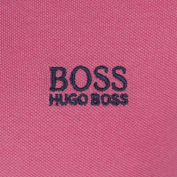 Pre Owned Boss by Hugo Boss Pink Cotton Logo Short Sleeve Polo Shirt XL