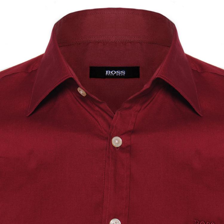 Pre Owned Boss by Hugo Boss Bordeaux Red Long Sleeve Shirt M