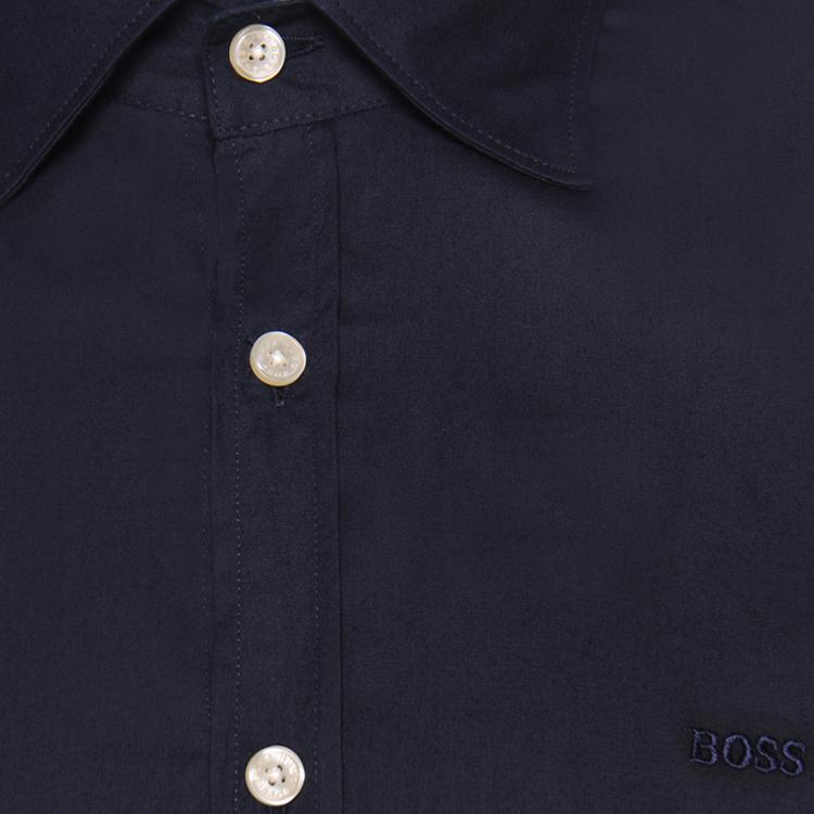 Pre Owned Boss by Hugo Boss Navy Blue Long Sleeve Shirt XXL