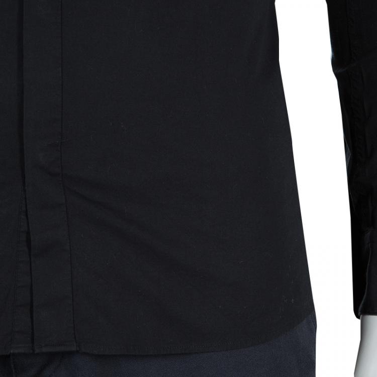 Pre Owned Hugo By Hugo Boss Black Bib Front Slim Fit Shirt S