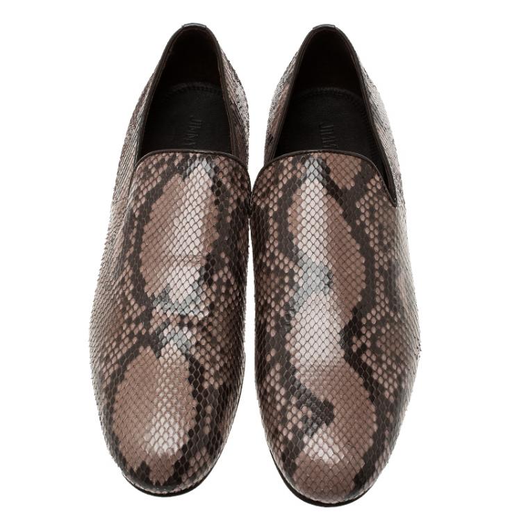 Pre Owned Jimmy Choo Brown Python Sloane Slip-On Size 45