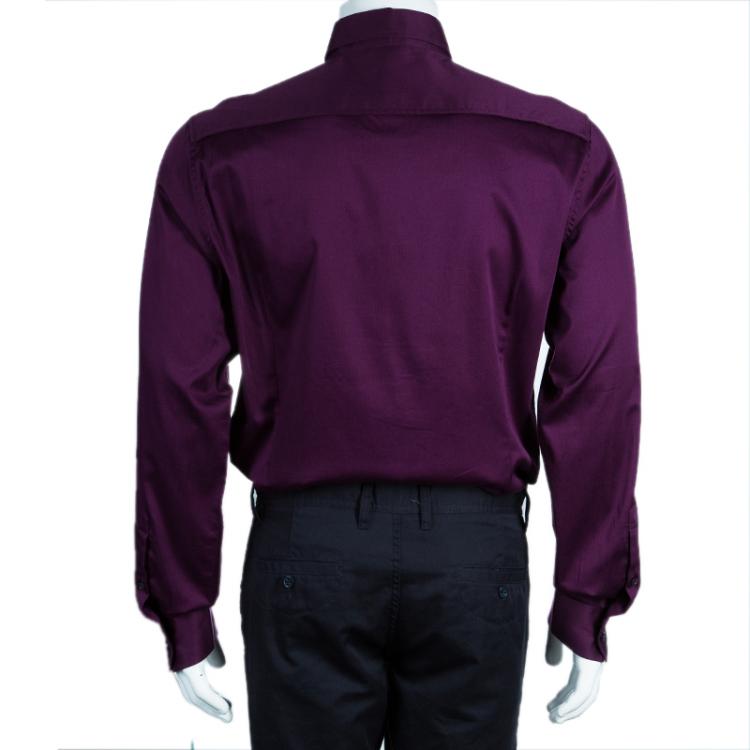 Pre Owned Just Cavalli Men's Purple Cotton Shirt L