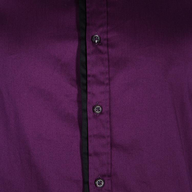 Pre Owned Just Cavalli Men's Purple Cotton Shirt L