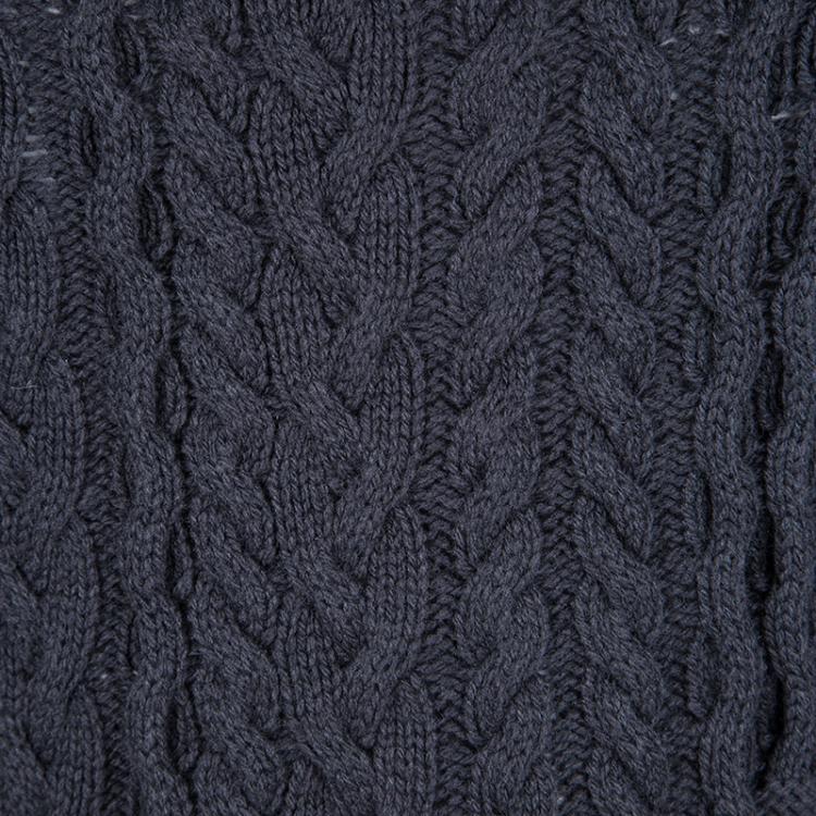 Pre Owned Just Cavalli Grey Wool Chunky Cable Knit Sweater M