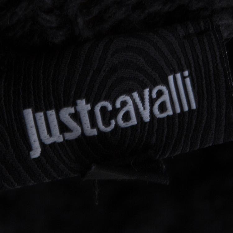 Pre Owned Just Cavalli Grey Wool Chunky Cable Knit Sweater M