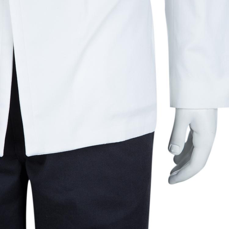 Pre Owned Just Cavalli White Cotton Tailored Notched Collar Blazer L
