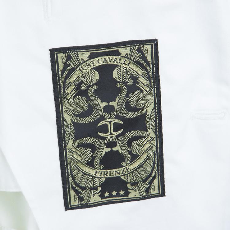 Pre Owned Just Cavalli White Cotton Tailored Notched Collar Blazer L