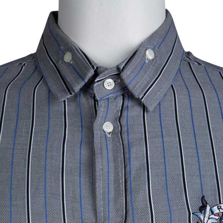 Pre Owned Just Cavalli Grey Striped Long Sleeve Button Front Shirt XXXL