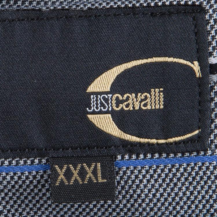 Pre Owned Just Cavalli Grey Striped Long Sleeve Button Front Shirt XXXL