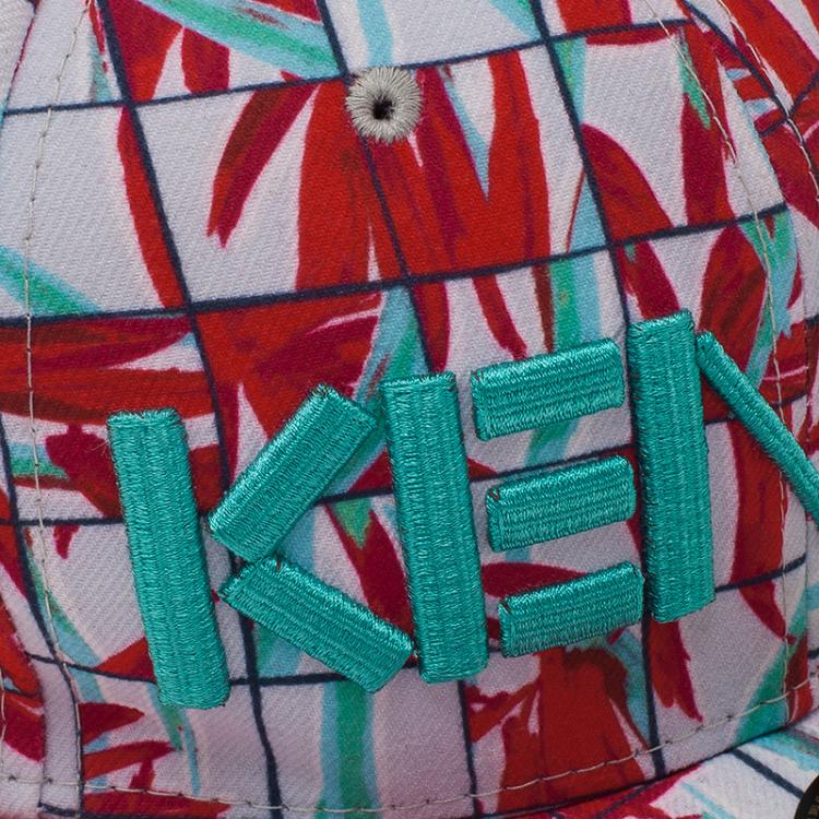 Pre Owned Kenzo Red X New Era Palm Printed Baseball Cap Size 7 3/4