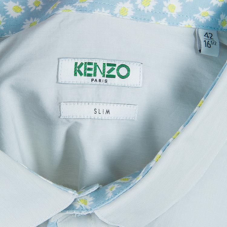 Pre Owned Kenzo Men's Light Blue Shirt L