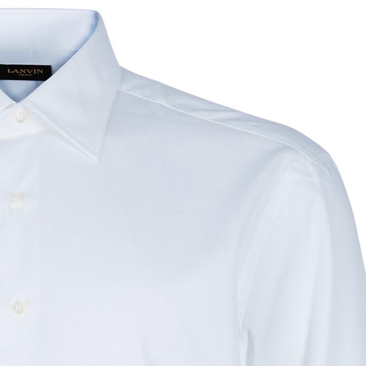 Pre Owned Lanvin White Cotton Classic Collar Shirt L
