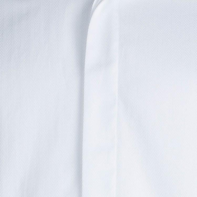 Pre Owned Lanvin White Herringbone Cotton Long Sleeve Button Front Shirt L