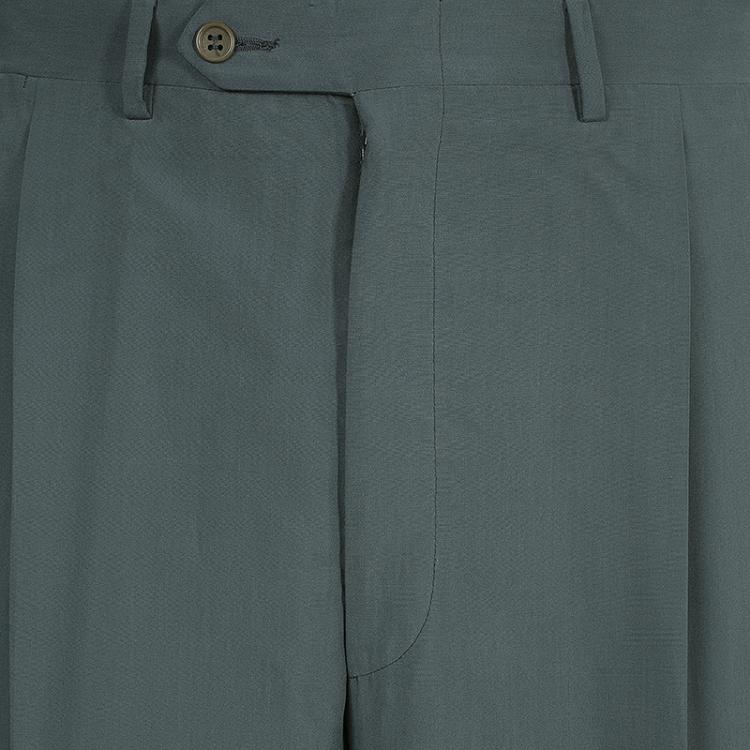 Pre Owned Lanvin Men's Gray Silk Double Breasted Suit XL