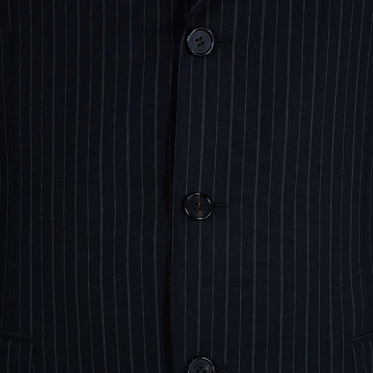 Pre Owned Lanvin Men's Black Striped Suit M