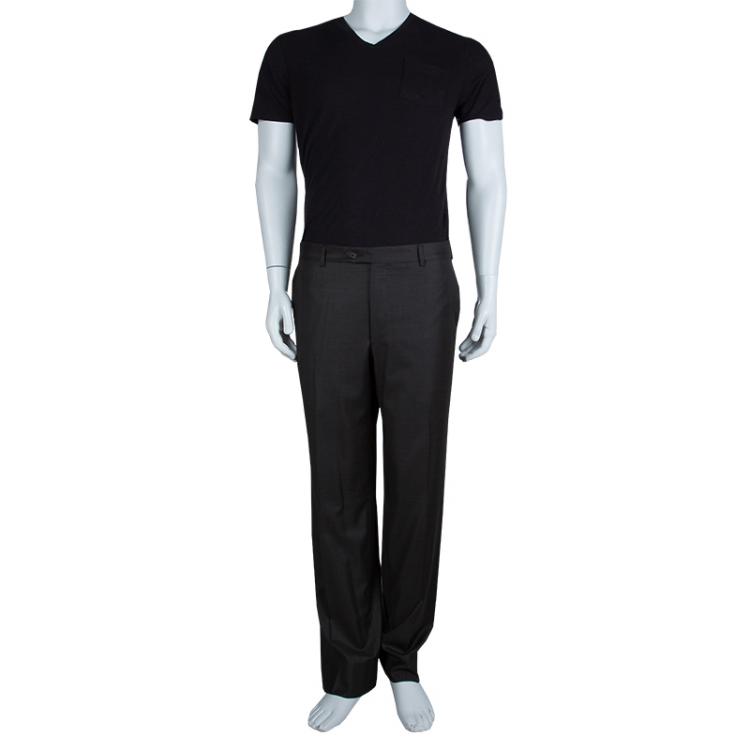 Pre Owned Lanvin Dark Grey Wool Trousers XXL