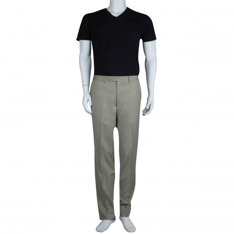 Pre Owned Lanvin Beige Wool Trousers XXL