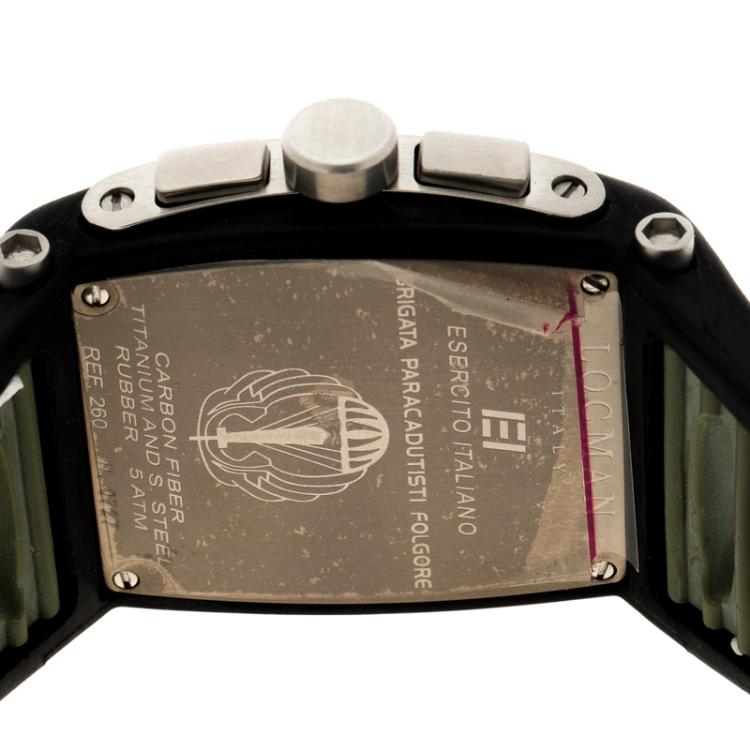 مملوكة مسبقًا Locman Green Tremila N.0727 Rubber Men's Wristwatch 42MM